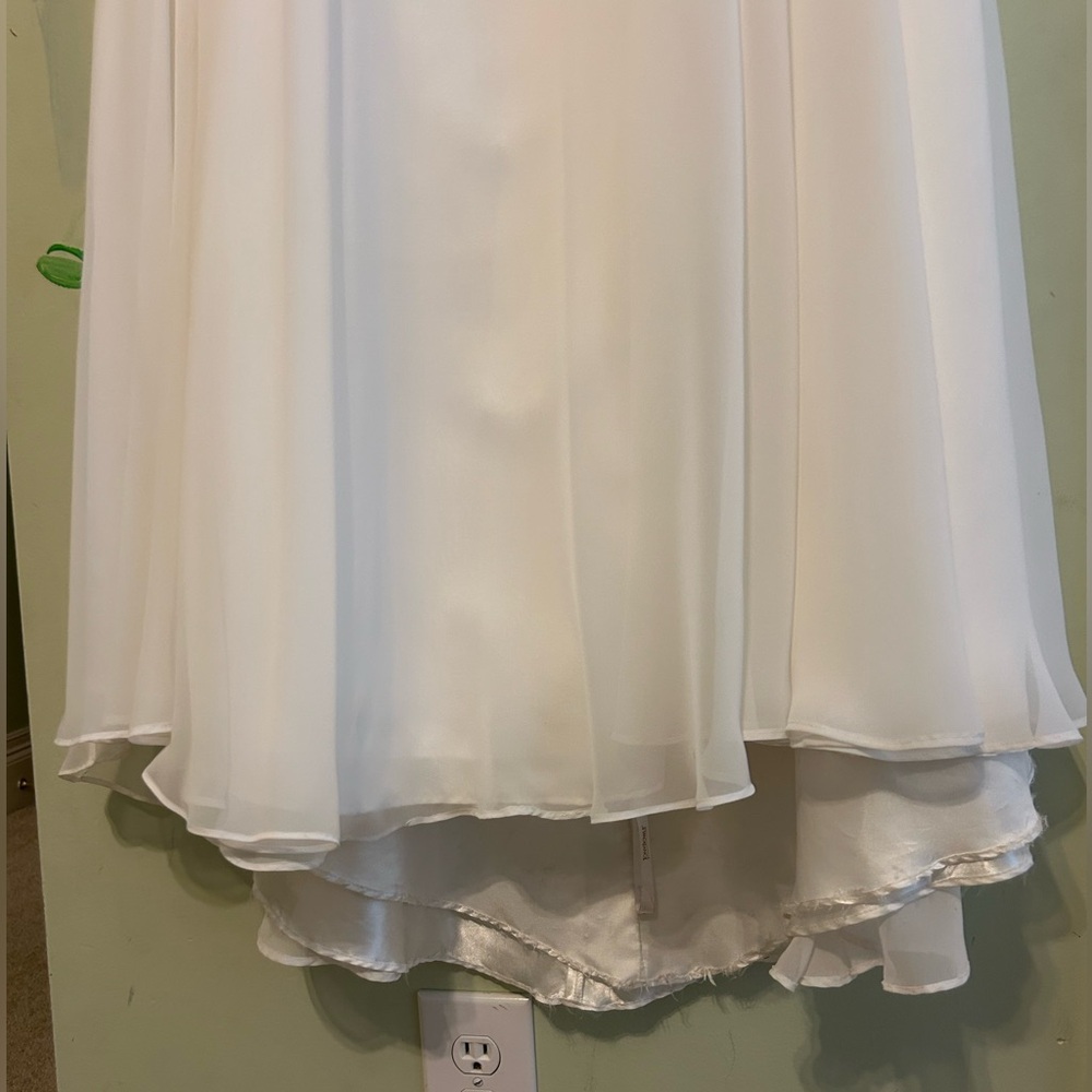 TONY BOWLS TB11670 IVORY | size 4 | two piece beaded lace white prom dress - Picture 11 of 15